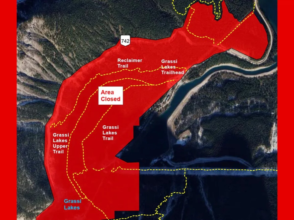 Grassi Lakes trails closed after rockslide near Canmore