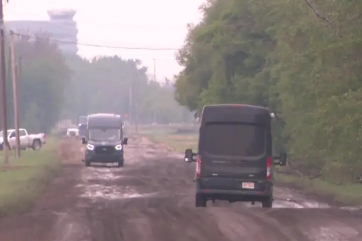 Range Road 253 deteriorating into rutted mess from airport traffic