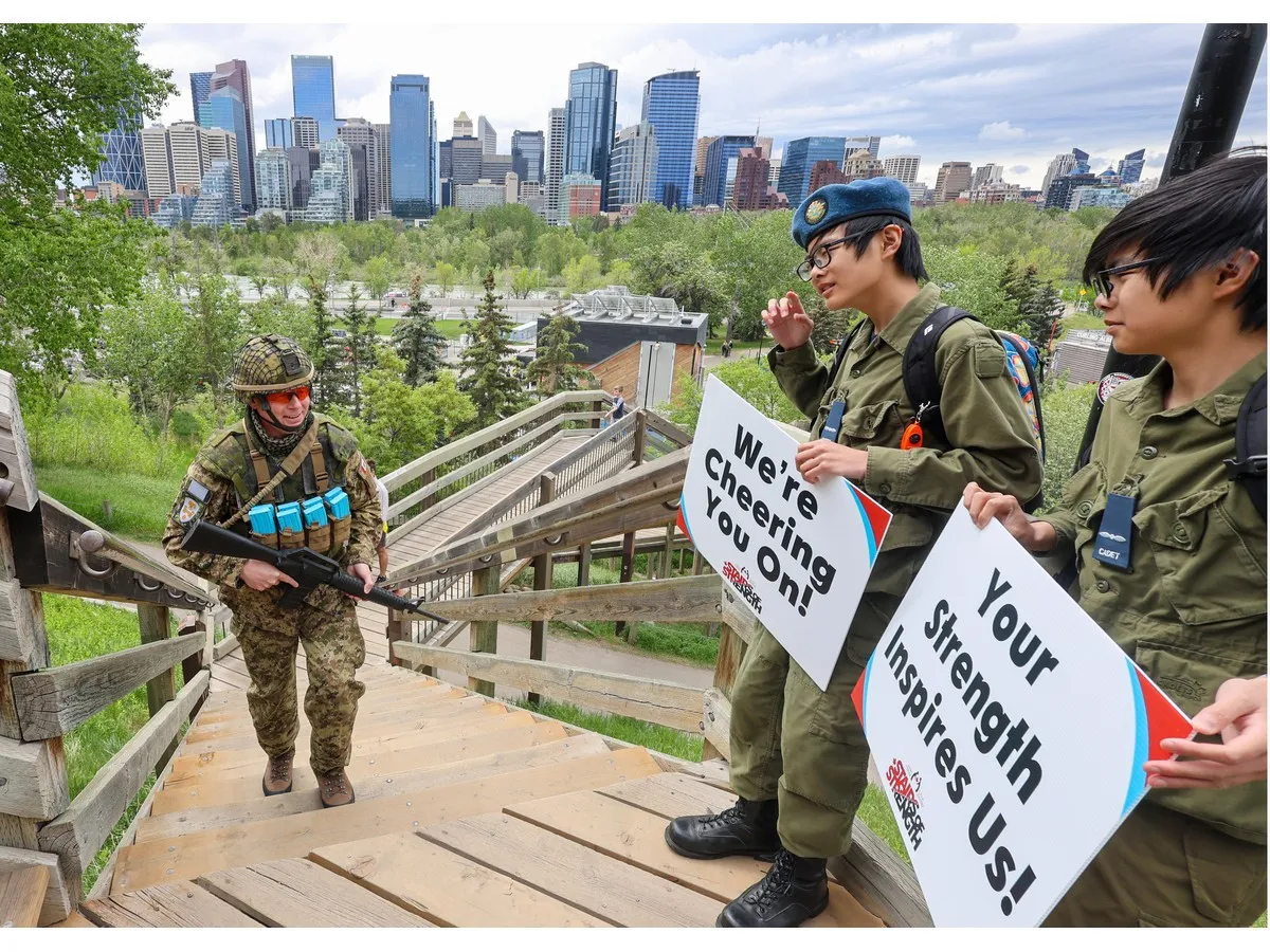 Stairs of Strength: Calgary military families honoured with McHugh Bluff climb