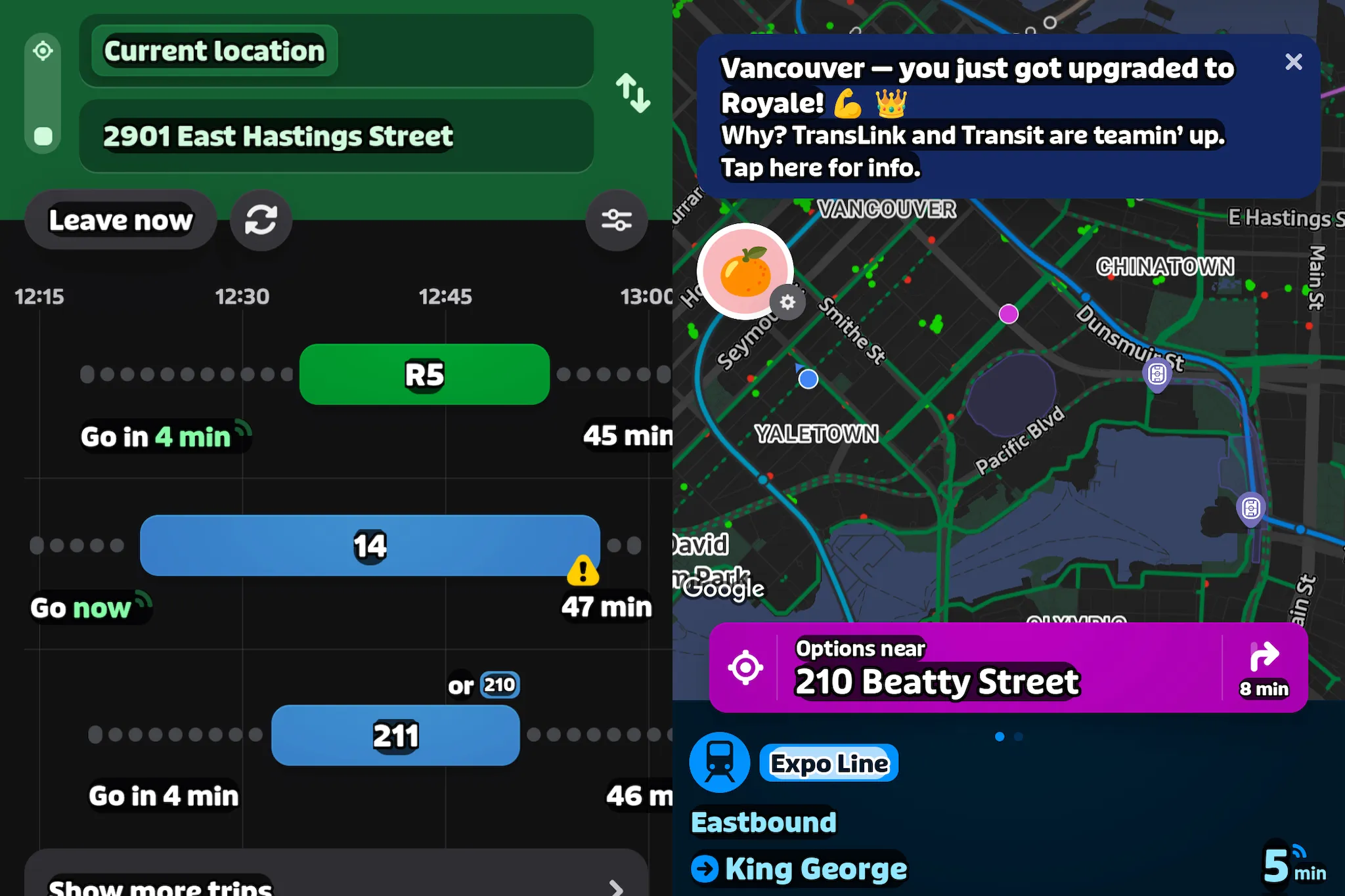 Transit app unlocks premium features for Metro Vancouver riders