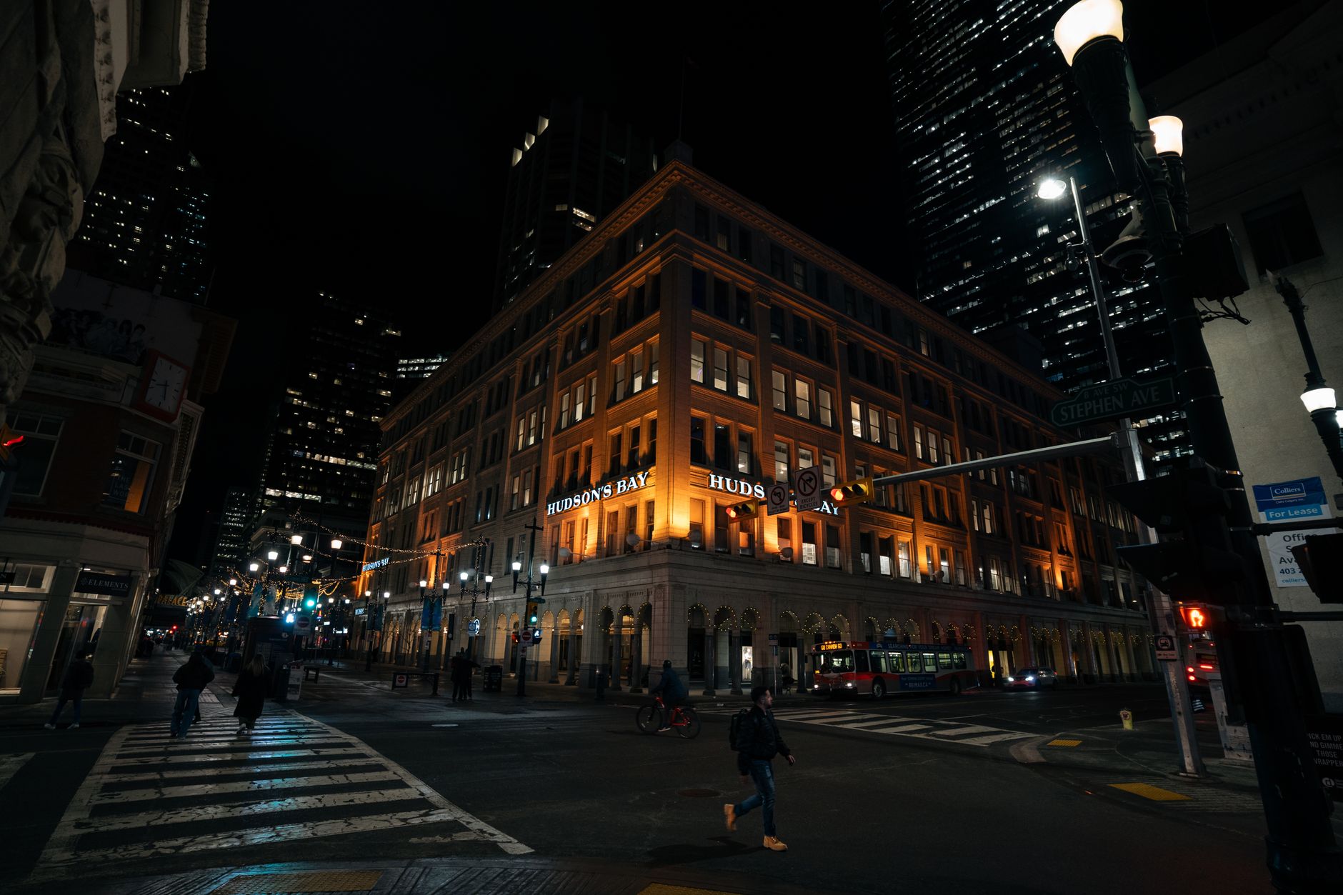 Former Hudson's Bay building on Stephen Avenue showing signs of wear