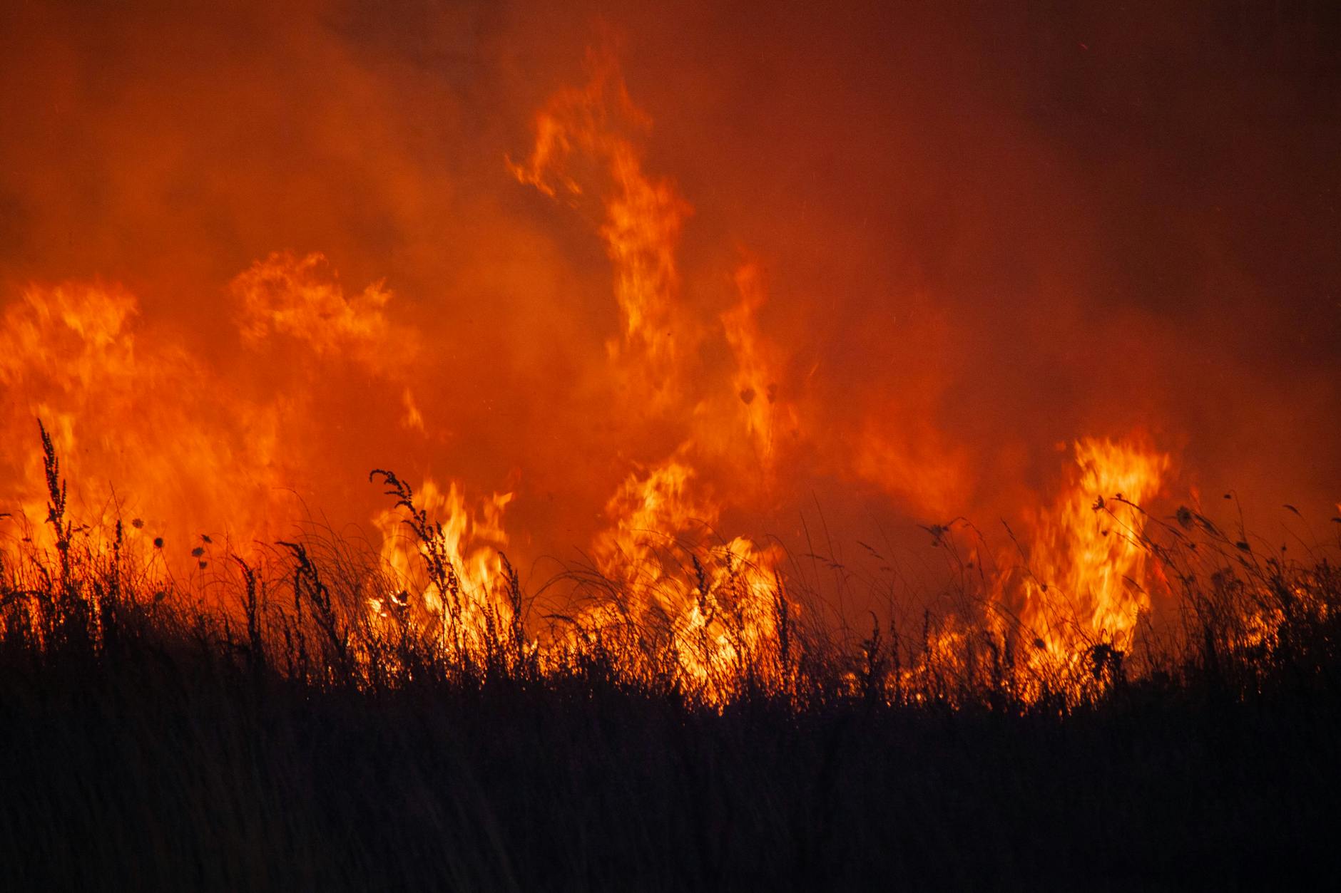 Grass fires flare up along Highway 417 west end