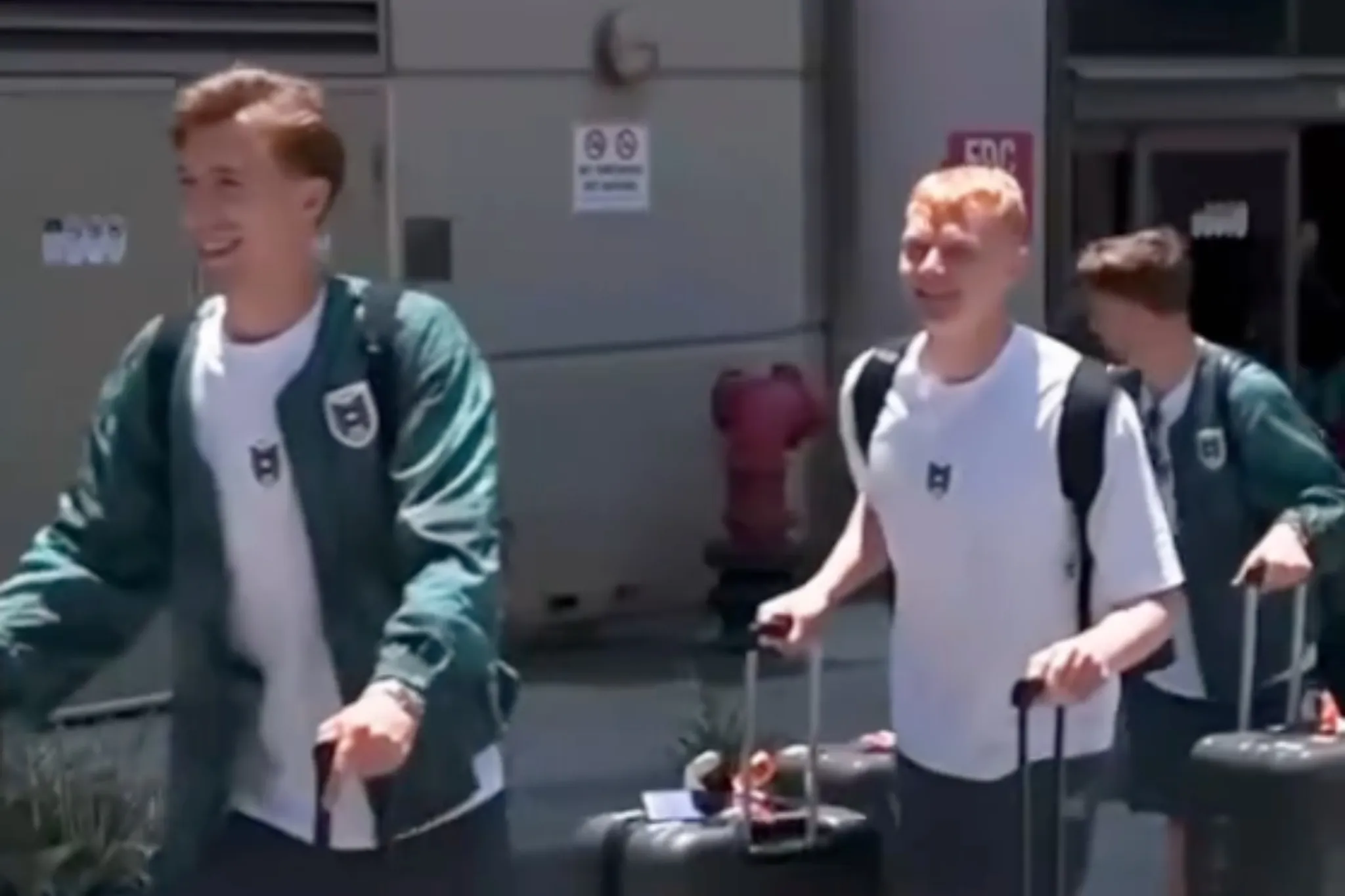 Austria soccer players greeted by enthusiastic fan in California