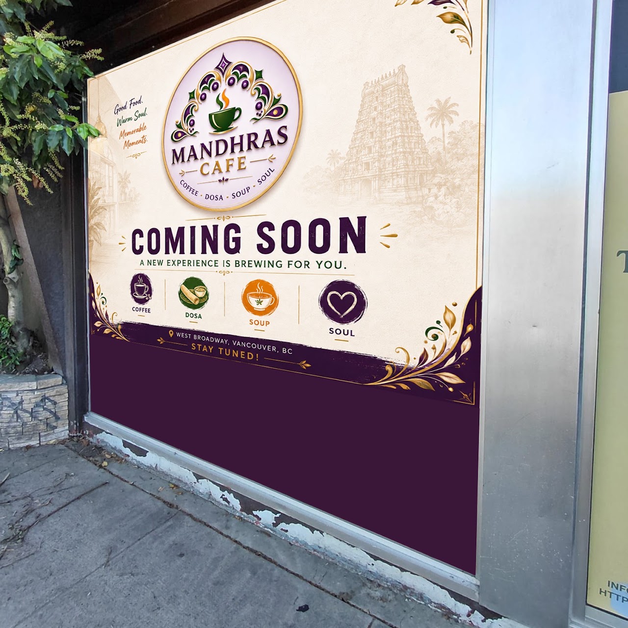 Mandhras Cafe brings South Indian coffee and dosa to West Broadway near City Hall Station